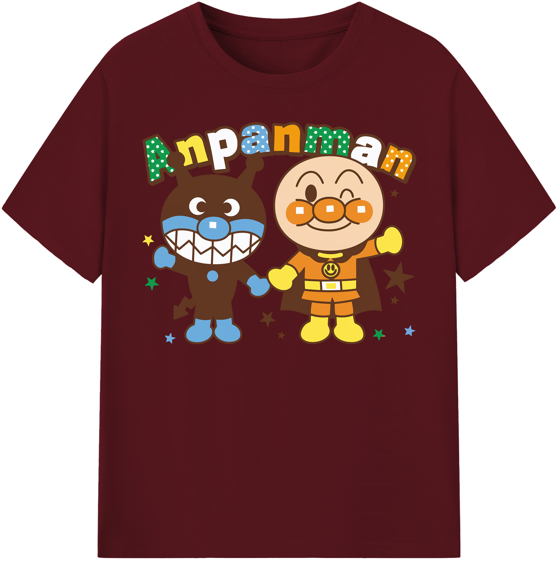 （画像用） アンパンマン Anpanman 綿100％半袖Tシャツ（フロントプリント）